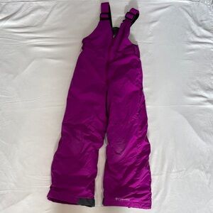 Columbia Magenta Snow Bib Overalls size 6-7 with room to grow